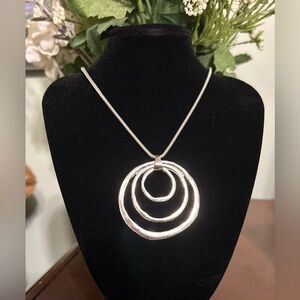 Silver pendant style sweater necklace retro boho NWT